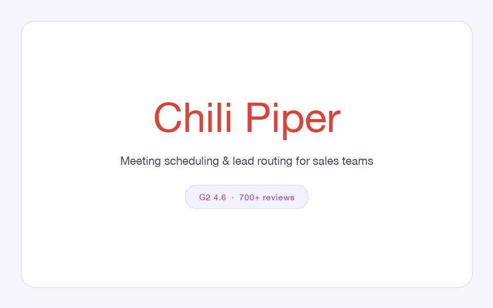 Chili Piper homepage for meeting scheduling and routing