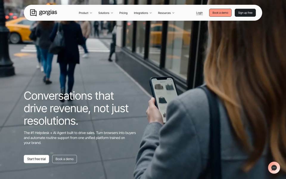 Gorgias homepage screenshot
