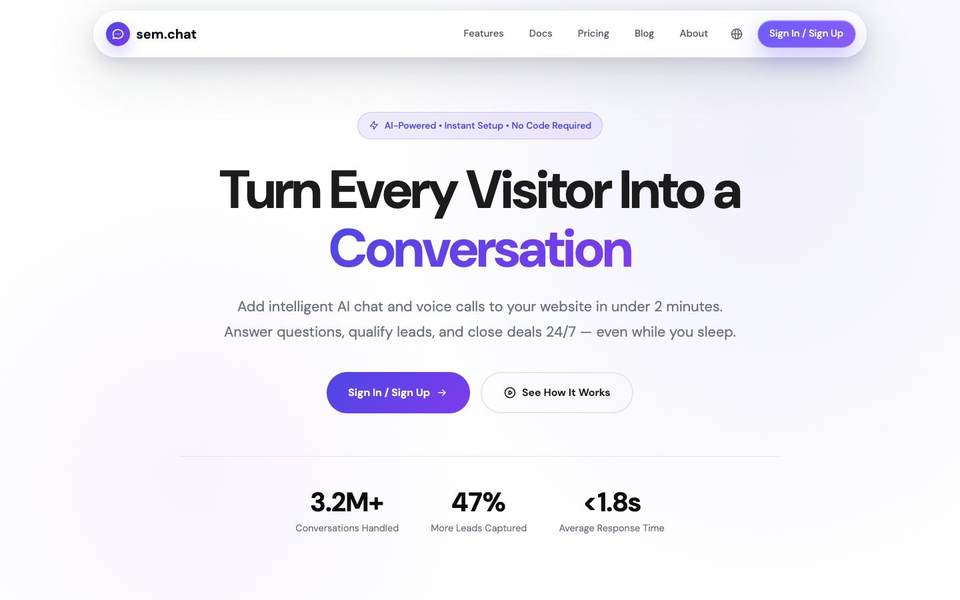 sem.chat homepage screenshot