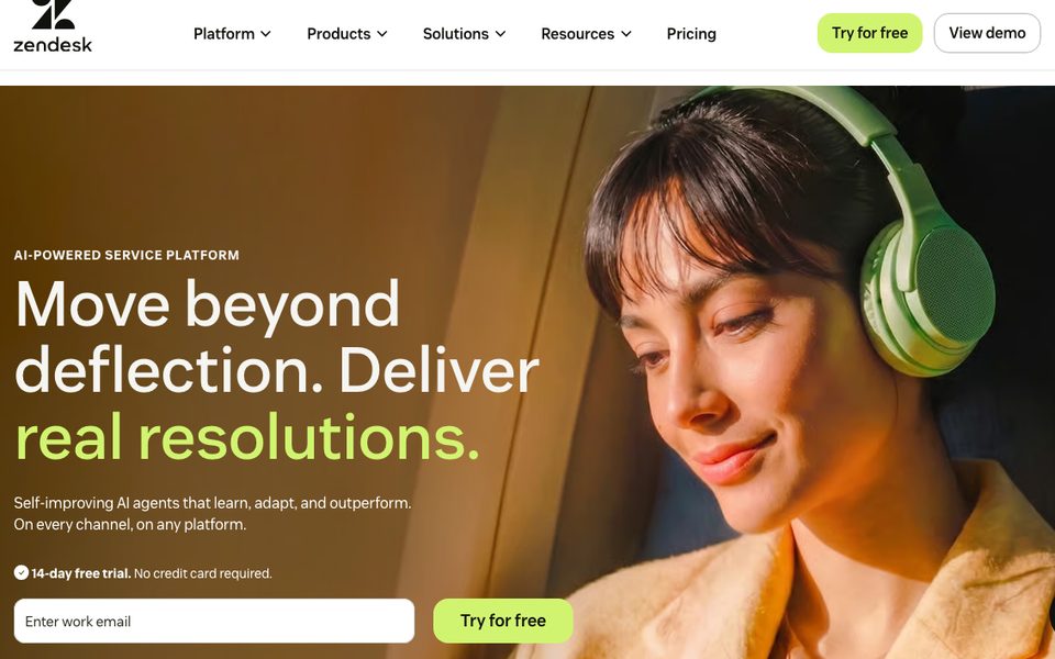 Zendesk pricing page